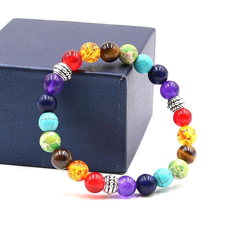 7 Mixed Chakra Healing Balance Beads Bracelet Yoga Life Energy Natural Stone Bracelet Lovers  Gift4