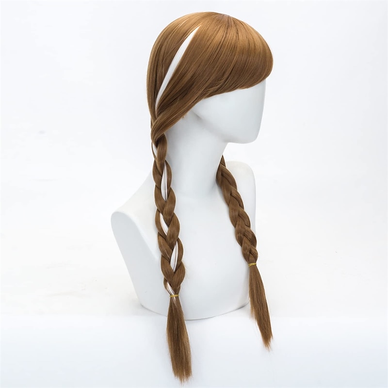 Anna wigs Double Braided Wig Cosplay Long Brown Princess wigs for Women girls  Party Halloween Wigs2