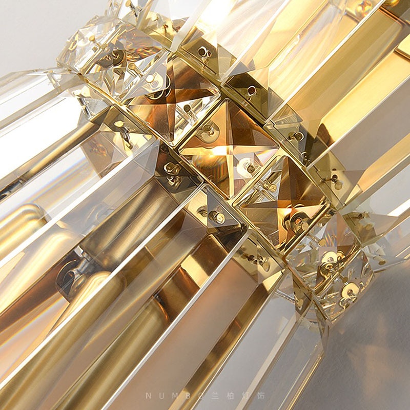 3-Light Brass Wall Sconces Lighting Modern Glass Wall Light Fixtures Crystal Sconces Wall Lighting Indoor(Bulb Included)3