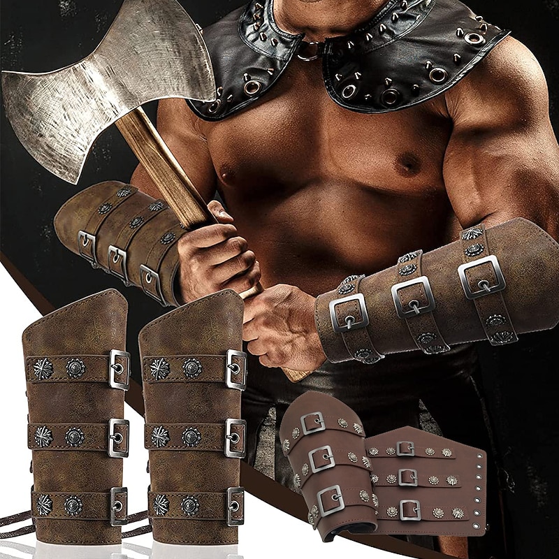 Knight Ritter Plague Doctor Punk & Gothic Medieval Steampunk 17th Century Masquerade Wristband Men's Women's Costume Vintage Cosplay Party Wrist Brace Carnival