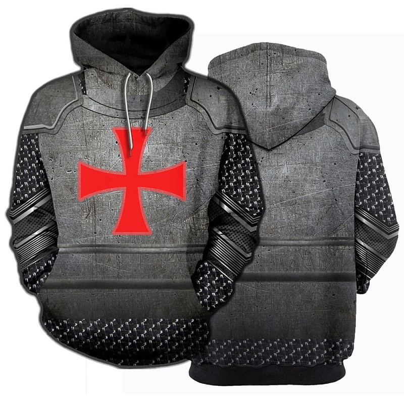The Last Templar Crusader Knights Templar Hoodie Cartoon Manga Anime 3D Front Pocket Graphic For Women's Adults' 3D Print