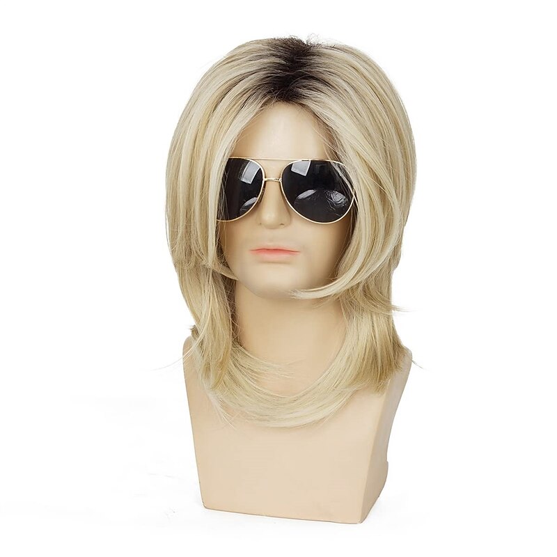 Wigs Baruisi Mens Wig Blonde Long Straight Synthetic Natural Looking Costume Cosplay Hair Wig barbiecore Wigs3