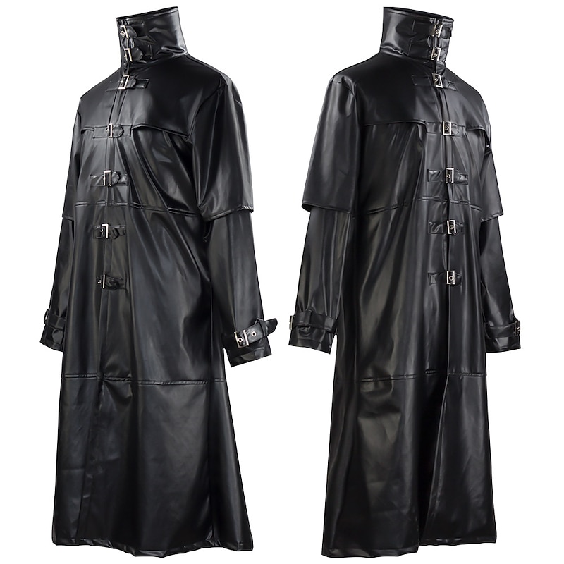 Christmas Fashion Distinguished Coat Masquerade Trench Coat Plague Doctor Solid Color Fancy Dress Men's Halloween Carnival Masquerade Party Halloween Adults' Coat