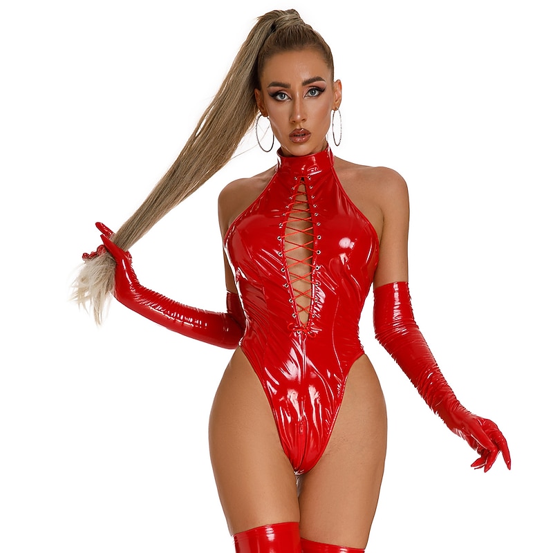 Dance Costumes Exotic Dancewear Pole dance Leotard / Onesie Hollow-out Pure Color Splicing Women's Training Performance Sleeveless High PU3