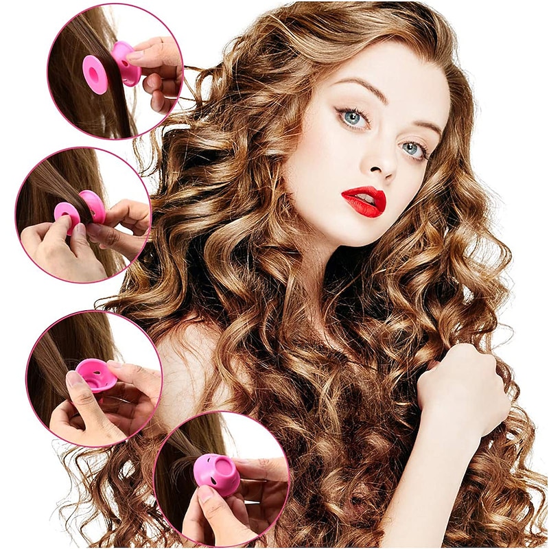 Magic Hair Rollers Silicone Curlers,no Clip No Heat Hair Care Roller,magic Hair Curlers Silicone Rollers Professional Diy Curling Hairstyle Tools Accessories For Short Long Hair