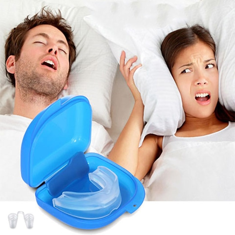 Mouth Guard Stop Teeth Grinding Anti Snoring Bruxism with Case Sleep Aid Eliminates Snoring Health Care Anti Snore Mouthpiece