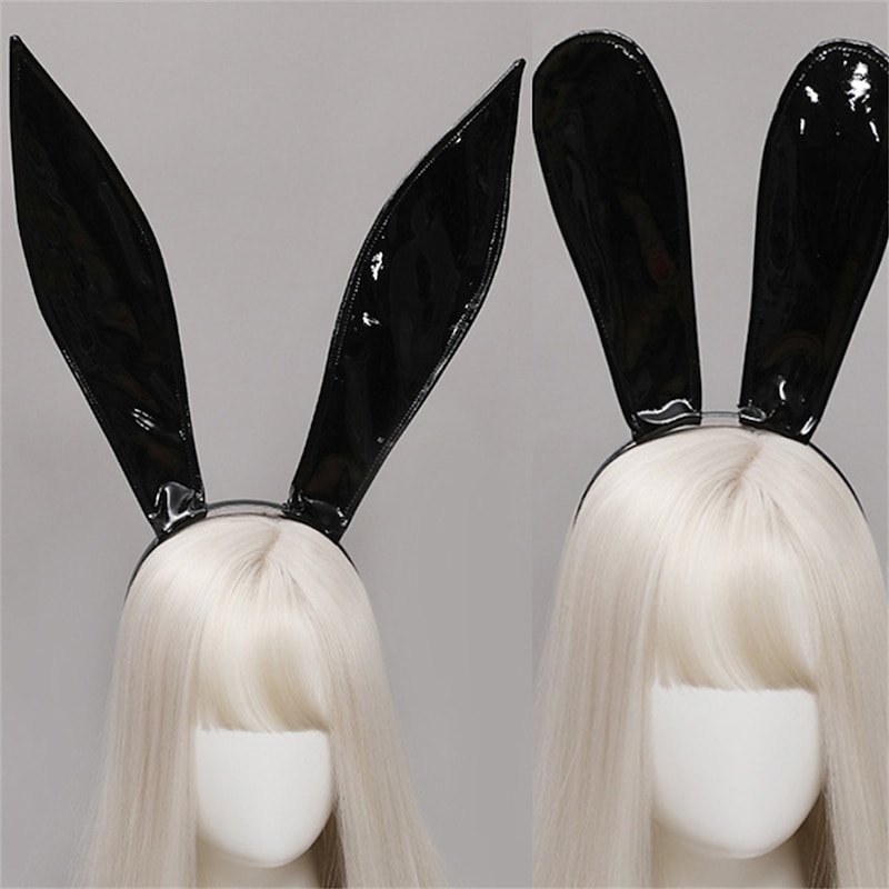 Leather Rabbit Ears Headband Handmade Sexy Bunny Ears Hairband Easter Halloween Cosplay Props Theme Hair Accessories4