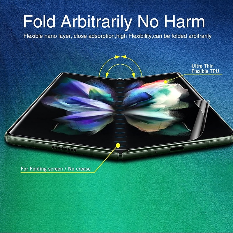 [6 Pack] Screen Protector + Camera Lens Protector Front and Back Screen Protector For Samsung Galaxy Z Fold 7 Z Fold 6 Z Fold 5 Z Fold 4 Z Fold 3 Tempered Glass TPU Hydrogel 9H Hardness4