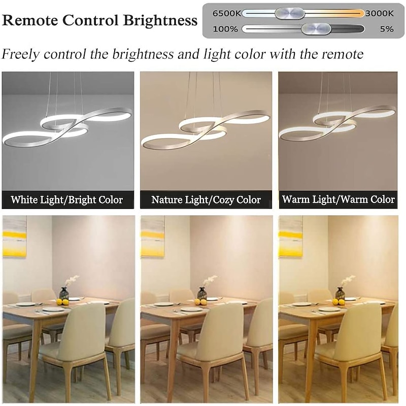 1-Light 75cm Acrylic Dimmable Pendant Light LED Chandelier Adjustable Note Design Modern for Home Livingroom Lighting ONLY DIMMABLE WITH REMOTE CONTROL4