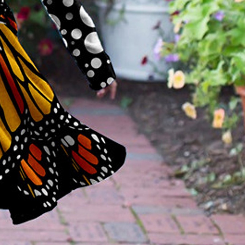 Girls' 3D Animal Butterfly Dress Long Sleeve 3D Print Fall Winter Vacation Daily Holiday Cute Casual Sweet Kids 3-10 Years Swing Dress A Line Dress Above Knee Regular Fit4