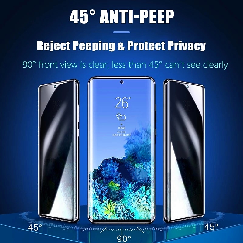 [1 Pack] Screen Protector For Samsung Galaxy S25 Ultra S25 Ultra Plus S24 Ultra Plus S23 S22 S21 S20 Plus Ultra S10 TPU Hydrogel Privacy Anti-Spy 9H Hardness Self-healing Anti-Fingerprint Scratch2