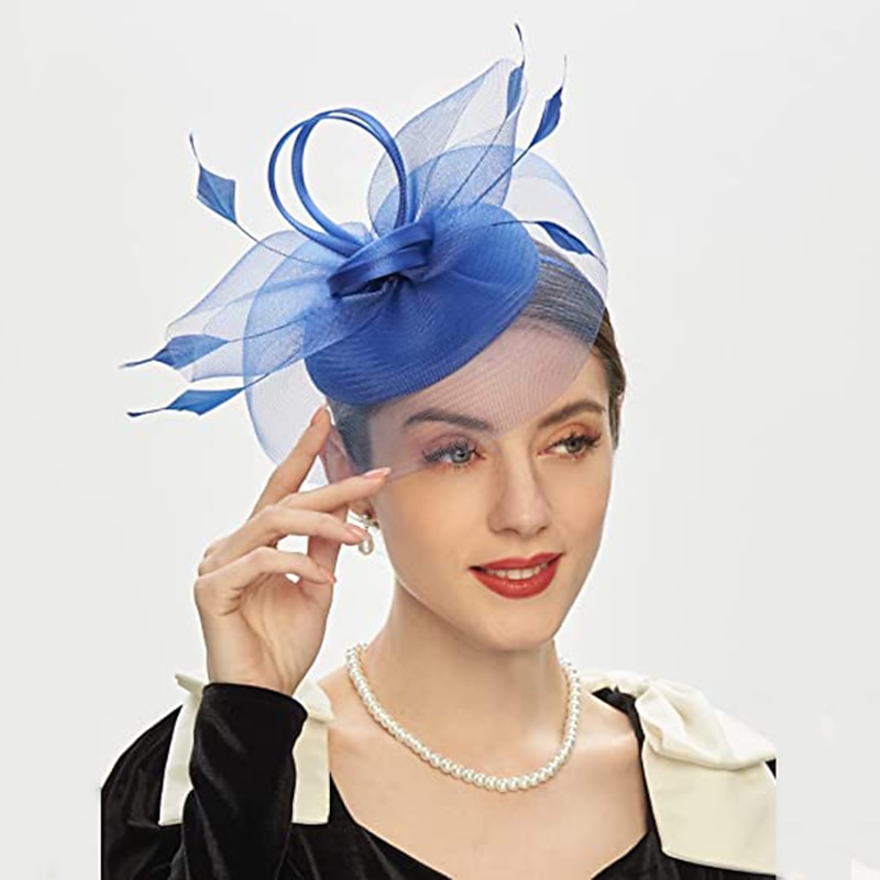 Fascinators Feathers Pillbox Hat Wedding Kentucky Derby Melbourne Cup Cocktail Royal Astcot Flower Elegant With Pure Color Headpiece Headwear2