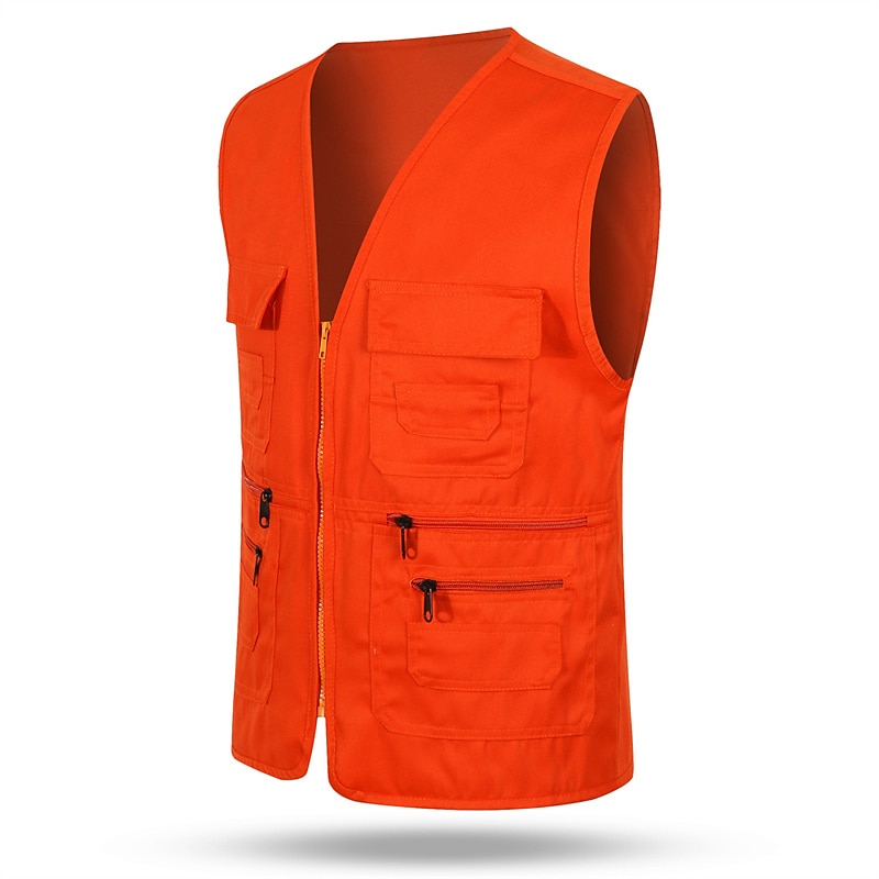 Men's Vest Gilet Fishing Vest Hiking Vest Sleeveless Vest Gilet Jacket Outdoor Holiday Streetwear Chic & Modern Summer Spring Pocket Quick Dry Polyester Breathable Pure Color Zipper V Neck Regular Fit2