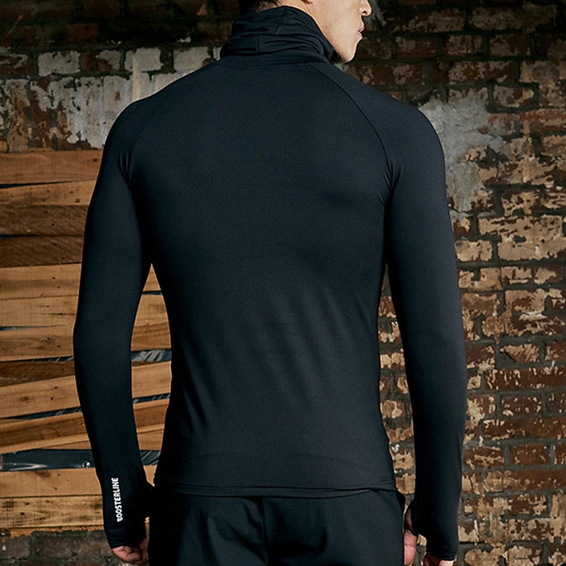 Men's T Shirt Turtleneck shirt Cool Shirt Long Sleeve Shirt Long Sleeve Rolled collar Spring &  Fall Camo / Camouflage Casual Comfortable Essential Outdoor Vacation Street Black Top Tee for Men2