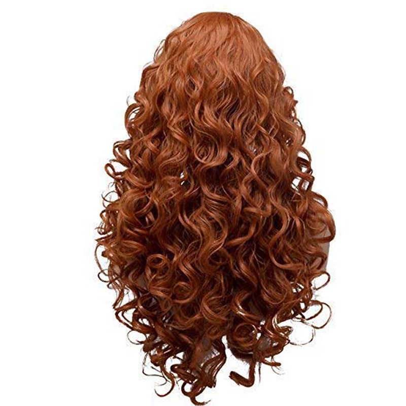 Long Fox Red Hair Curly Wavy Full Head  Wigs for Women Cosplay  Party Hairpiece Halloween Wigs4