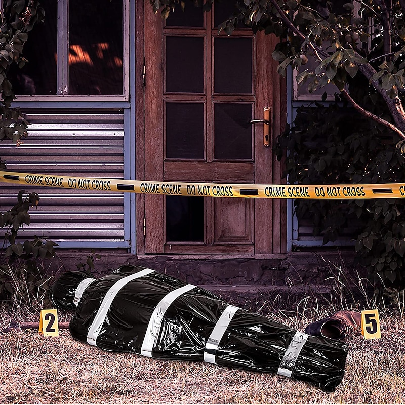 Halloween Decorations Dead Victim Props,Scary Fake Corpse with Pump,152cm Hanging Scary Fake Corpse in Bag Death Victim Halloween Outdoor Props Creepy Haunted House Halloween Decorations4