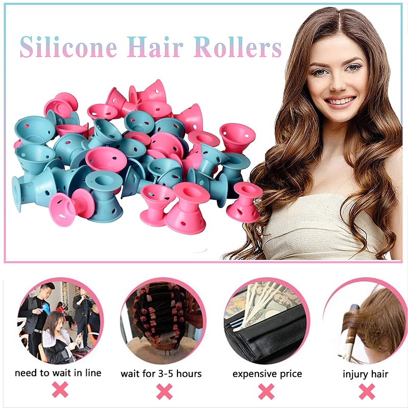 Magic Hair Rollers Silicone Curlers,no Clip No Heat Hair Care Roller,magic Hair Curlers Silicone Rollers Professional Diy Curling Hairstyle Tools Accessories For Short Long Hair4