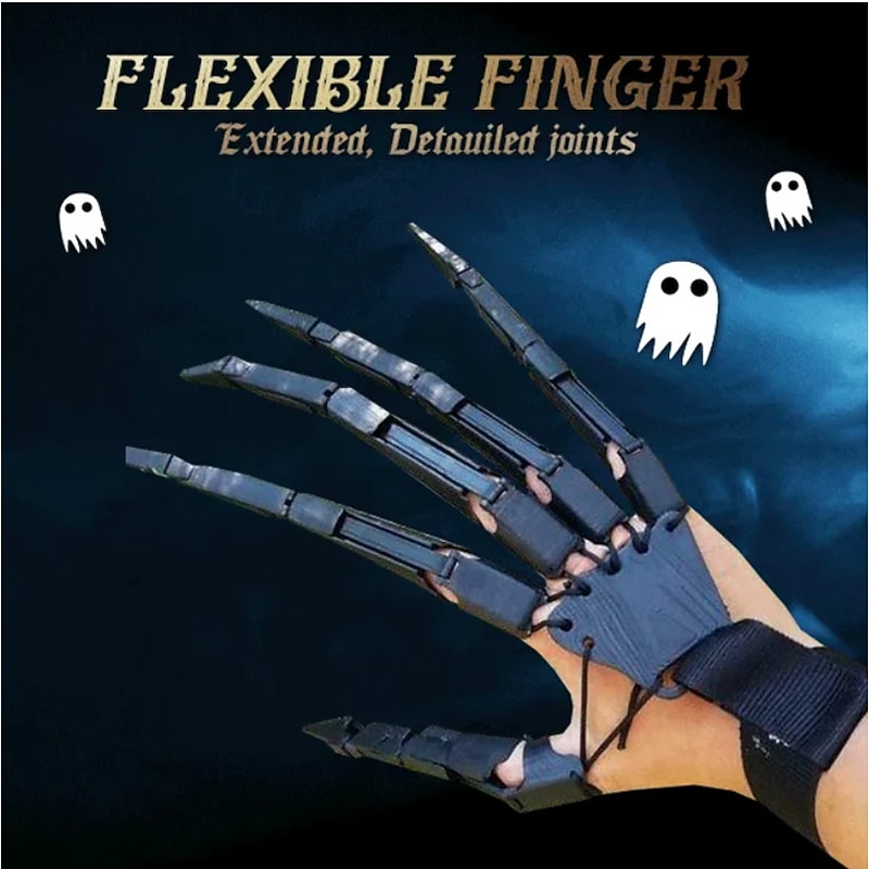 1 Pair Halloween Props Articulated Fingers Halloween Activity Finger Joints Outdoor Party Props Halloween Skeleton Decoration3