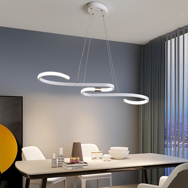 86cm LED Modern Pendant Light Fitting Island Ceiling Lighting Indoor Design Lamp Dining Table Chandelier Metal and Acrylic White Hanging Light Fixture for Living Room, Musical symbols2