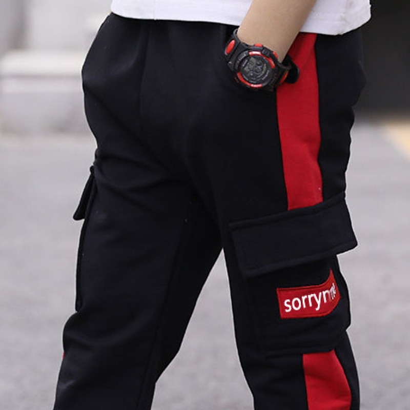 Boys 3D Striped Pants Fall Winter Active Kids 3-12 Years Casual Daily3