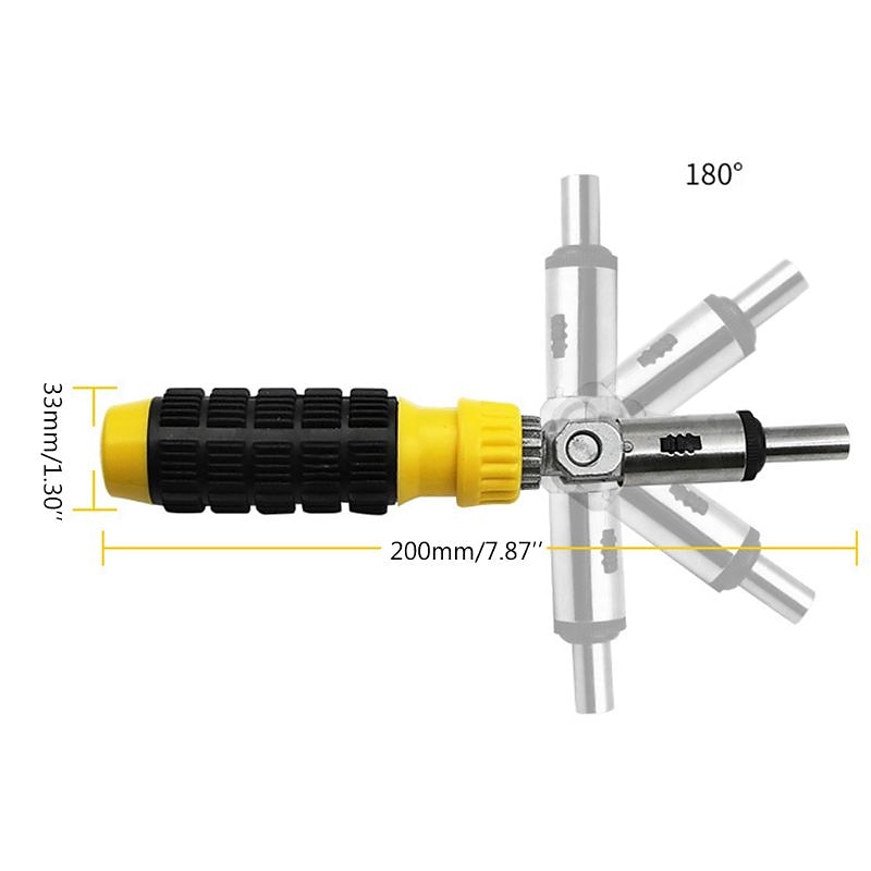 Multi Function Ratchet Screwdriver 0-180 Degree Inside 1/4 Batch Head Hexagon Angles Adjustable Wrench2