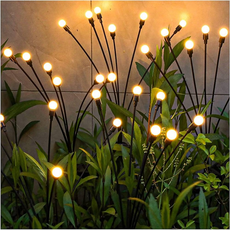 2 Packs Solar Garden Lights Starburst Swaying Light LED Outdoor Pathway Decoration Landscape Lights Firework Firefly for Yard Patio Decoration3