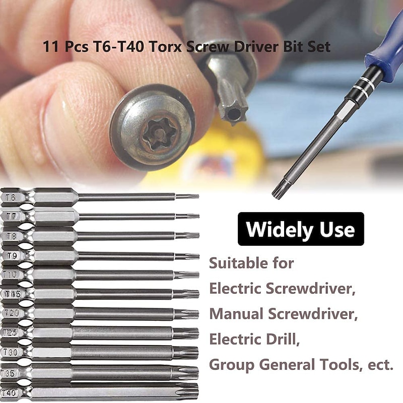 50-75-100mm Hollow Plum Blossom Lengthened S2 Batch Head Hexagon Shank Screwdriver Bit Screwdriver Set3