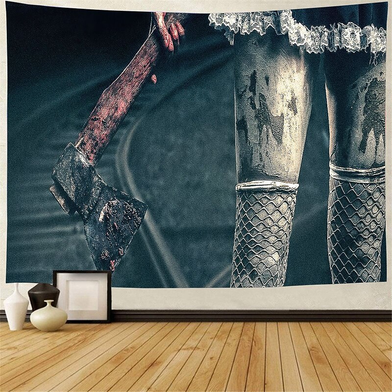 Halloween Horror Hanging Tapestry Wall Art Large Tapestry Mural Decor Photograph Backdrop Blanket Curtain Home Bedroom Living Room Halloween Decorations3