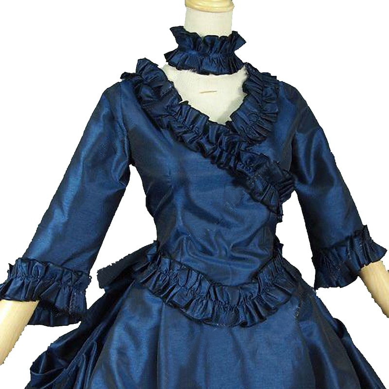 Rococo Victorian 18th Century Dress Party Costume Masquerade Ruffle Sleeve Maria Antonietta Plus Size Ball Gown Fancy Dress Women's Girls' Royal Carnival Masquerade Carnival Performance Party4