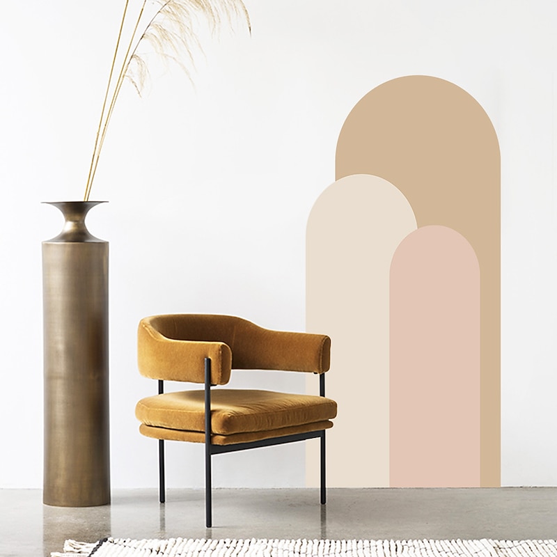 Geometry Colorful Wallpaper Boho Arch Wall Cover Sticker Film Peel and Stick Removable Self Adhesive PVC/Vinyl Wall Decal for Room Home Decoration 52*140cm