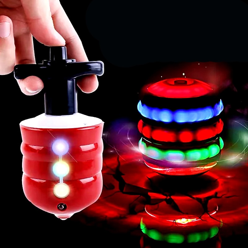 Rotating Gyro With Sound And LED Light Music Spinning Top Pressing Style/Imitation Wood/Magnetic Flashing Children Luminous Toysfor Gift for Boy&Girls