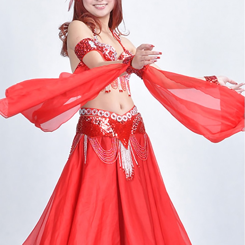 Belly Dance Dance Accessories Bracelets Pure Color Splicing Paillette Women's Performance Training Polyester Sequined