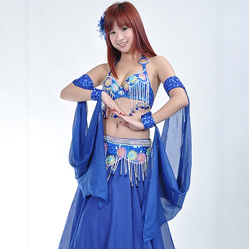 Belly Dance Dance Accessories Bracelets Pure Color Splicing Paillette Women's Performance Training Polyester Sequined2