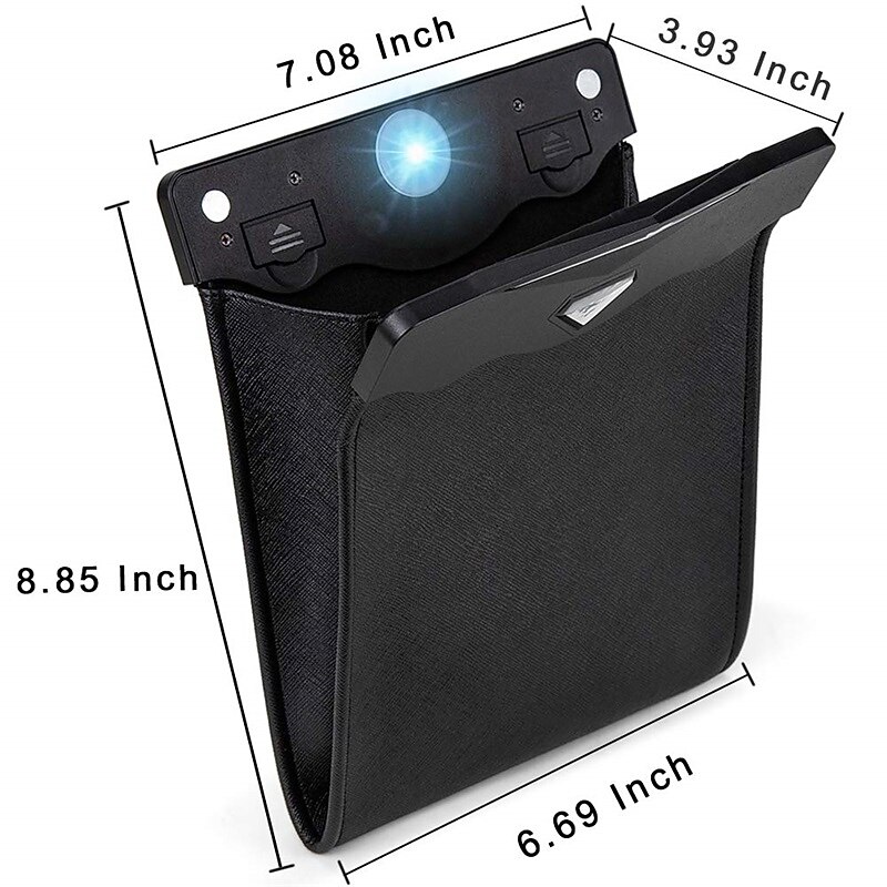 Collapsible Car Trash Can with LED Light - Leakproof, Hanging Storage Organizer for Vehicle, Multifunctional Trash Bin4