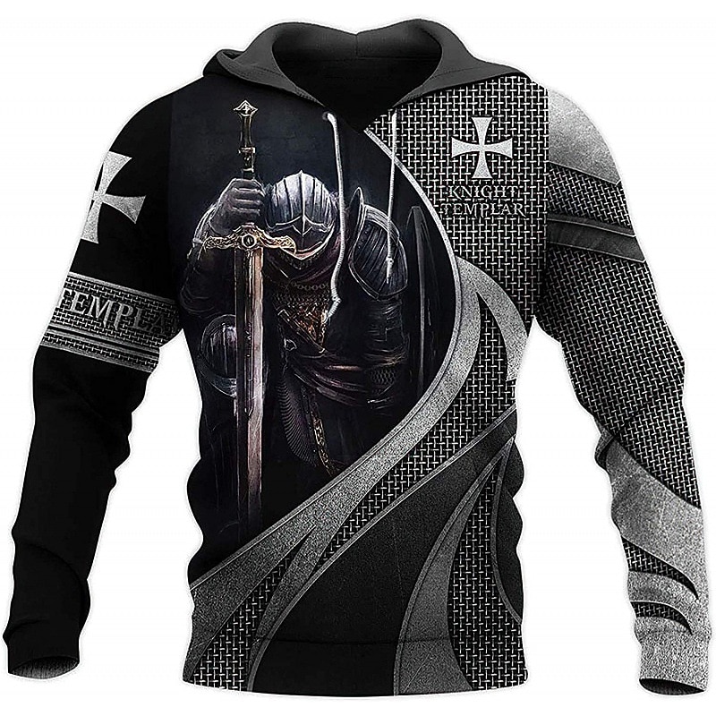 The Last Templar Crusader Knights Templar Crusader Hoodie Cartoon Manga Anime 3D Graphic For Couple's Men's Women's Adults' 3D Print2