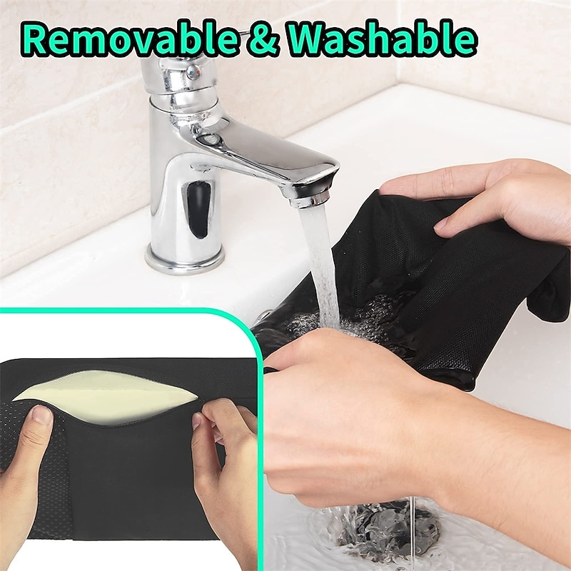 Car Center Console Cover Memory Foam Armrest Cushion & Arm Rest Protector & Middle Organizer Black Elbow Pillow & Seat Central Box Lid Pad & Universal Interior Accessory for Truck  Auto  SUV3