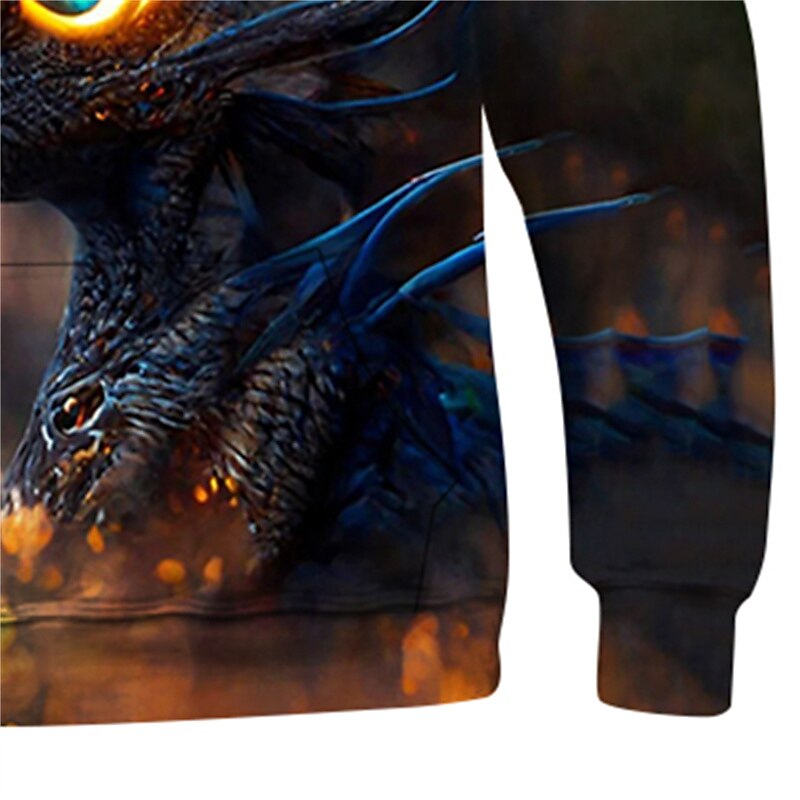 Unisex 3D Graphic Animal Dragon Hoodie Long Sleeve 3D Print Summer Spring Fall Fashion Cool Kids 3-12 Years Outdoor Daily Regular Fit4