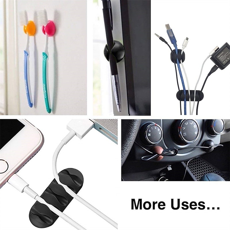 Data Cable Wire Organizer For Samsung Apple Support all tablets  Cable Clips Adhesive Cord Holders Ideal Cable Cords Management for Organizing Cable Wires-Home Office Car Desk Nightstand2