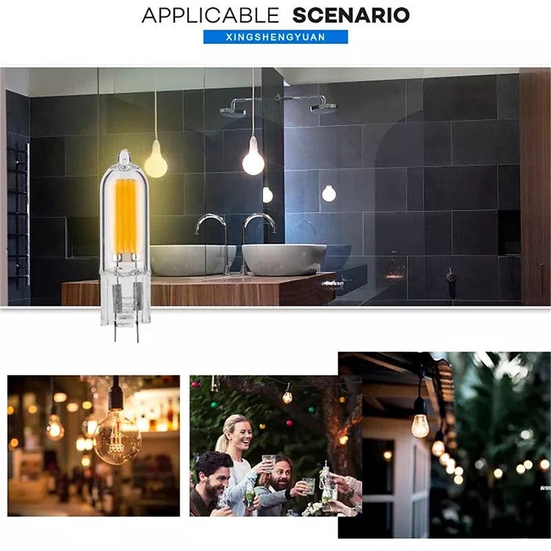 10pcs Dimmable No Flicker Glass LED G4 COB Bulb 2W AC/DC12V 3W 5W Lamp Crystal LED Light Bulb Lampada Replace Halogen Lamps3