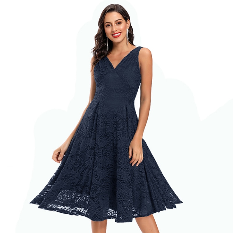 1950s Cocktail Dress Vintage Dress Dress Flare Dress Lace Fancy Dress Women's Masquerade Party / Evening Bachelorette Party Adults' Dress Homecoming Dresses