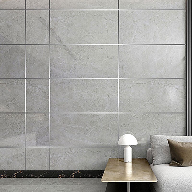 50m/166 Ft Tile Stickers Decorative Floor Wall Sticker Foil Line Peel and Stick Adhesive Waterproof Gap Cover for Kitchen Bathroom Living Room Bedroom2