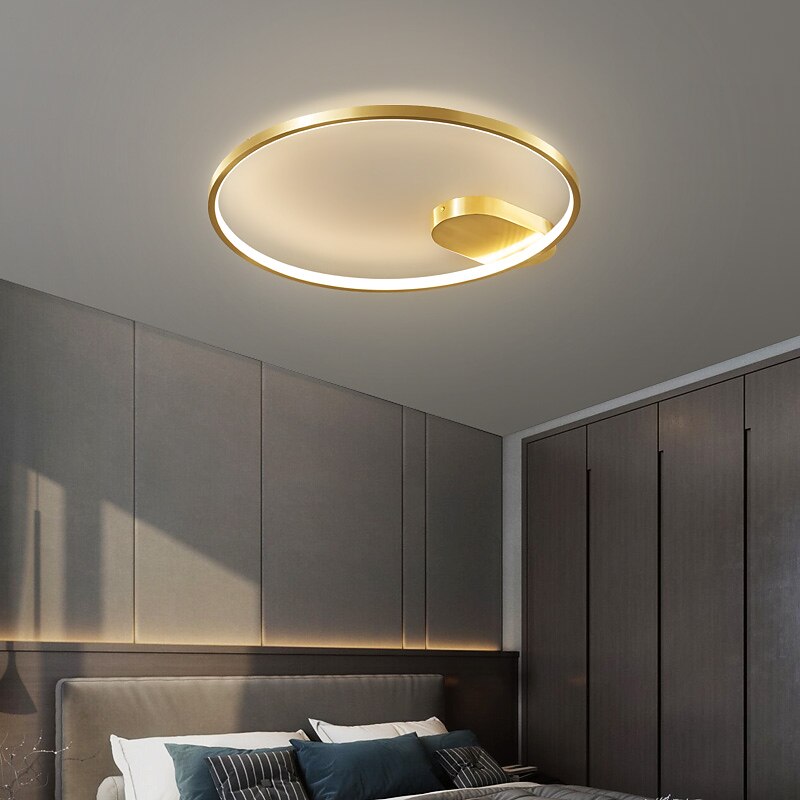 40cm Three-Color Dimmable Ceiling Light Flush Mount Ceiling Light Copper LED Ceiling Light Modern Round Ceiling Light Acrylic Lampshade Ceiling Lamp for Living Room Corridor3