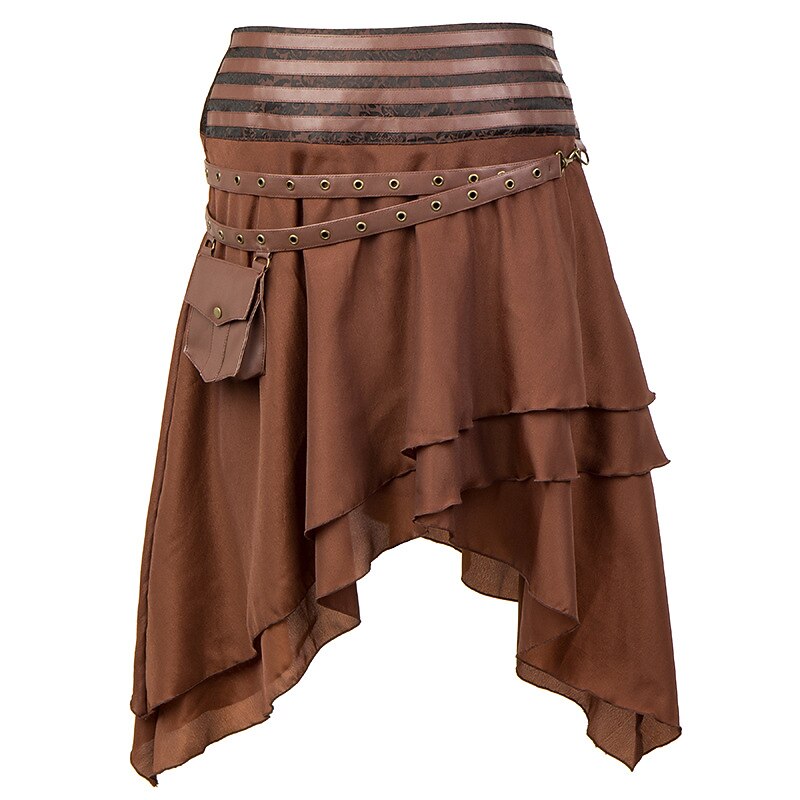 Retro Vintage Medieval Steampunk Skirt Pirate Vikings Fancy Dress Women's Pirate Fantasy Steampunk Halloween Carnival Party LARP Adults' Skirt All Seasons