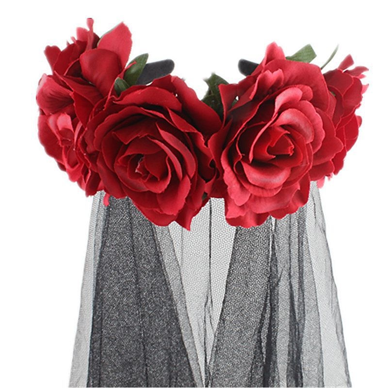 Mexican Halloween Headband Sugar Skull Cosplay Viva Mexico Adults' Women's Mardi Gras Mexico Independence Day Day of the Dead Easy Halloween Costumes Dress Up4