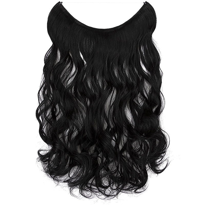 Curly Wavy Synthetic Hair 20 inch Hair Extension Micro Ring Hair Extensions 1pc / pack Soft Women's Girls'3