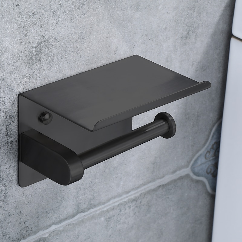 304 Stainless Steel Toilet Paper Rack Multi-Functional Storage Roll Paper Rack Thickened Panel Black Matte Brushed Matte Gold Matte Optional4