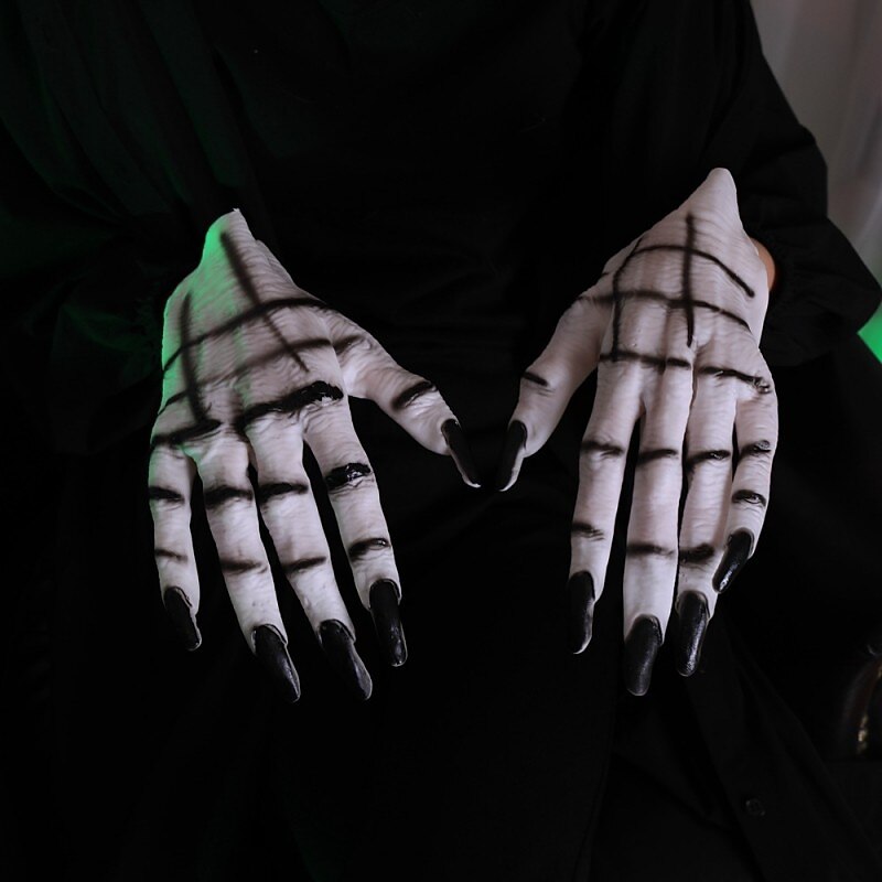 Halloween Gloves Long Ghost Claw Dress up Gloves Fashion Long Nail Role Play Theme Party Funny Witch Gloves Halloween Props Makeup Ball Party Supplies Party Dress up Horror Women's White Ghost Gloves