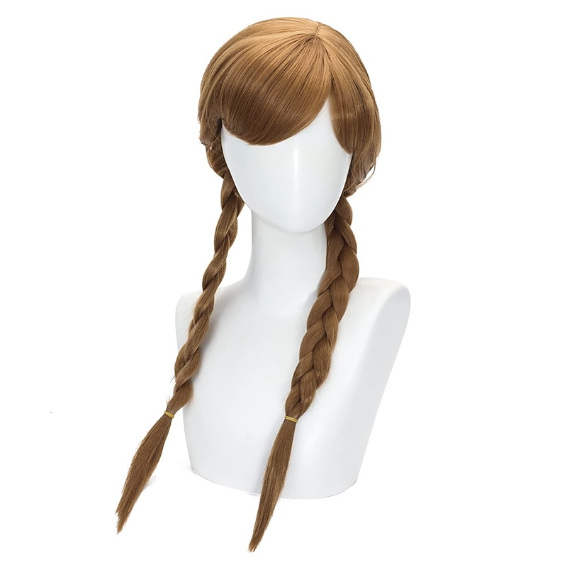 Anna wigs Double Braided Wig Cosplay Long Brown Princess wigs for Women girls  Party Halloween Wigs