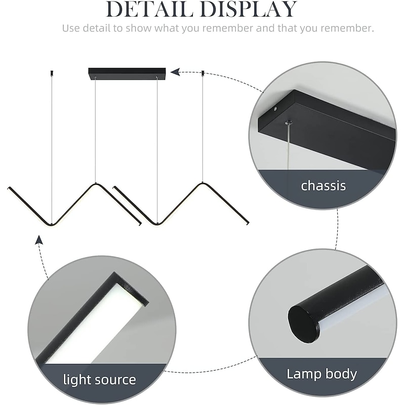 LED Pendant Light 90 cm Island Lights Dimmable Line Design Aluminum Stylish Minimalist Painted Finishes Nordic Style Dining Room Kitchen Lights 110-240V ONLY DIMMABLE WITH REMOTE CONTROL4