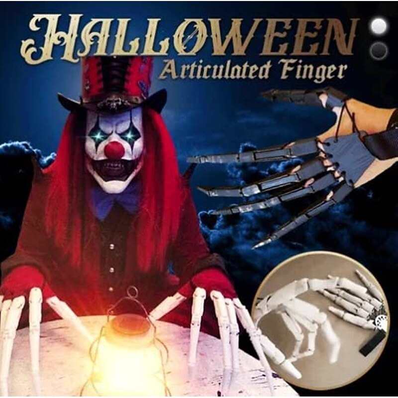 1 Pair Halloween Props Articulated Fingers Halloween Activity Finger Joints Outdoor Party Props Halloween Skeleton Decoration